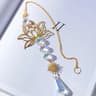 Lotus Crystal Suncatcher Pendant  Handmade Metal  Prism Wind Chime Charm 6