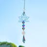 Lotus Crystal Suncatcher Pendant  Handmade Metal  Prism Wind Chime Charm 7