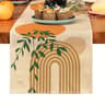 Minimalist Bohemia Plant Table Runner  Modern Linen Dining Decor 13x70 Inch 6