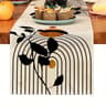 Minimalist Bohemia Plant Table Runner  Modern Linen Dining Decor 13x70 Inch 7