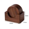 Premium Walnut Wood Coaster Set  6Piece Round Japanese Insulated Beverage Mats 6