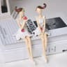 Modern Angel Fairy Figurine Set  2Piece Resin Craft Sculptures For Nordic Home  Wedding Decor 6