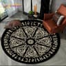 Viking Valknut Yggdrasil Round Rug  Nordic Tree Of Life Carpet  Mythic NonSlip Floor Mat 11