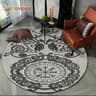 Viking Valknut Yggdrasil Round Rug  Nordic Tree Of Life Carpet  Mythic NonSlip Floor Mat 12