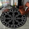 Viking Valknut Yggdrasil Round Rug  Nordic Tree Of Life Carpet  Mythic NonSlip Floor Mat 13