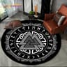Viking Valknut Yggdrasil Round Rug  Nordic Tree Of Life Carpet  Mythic NonSlip Floor Mat 8
