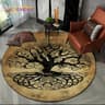 Viking Valknut Yggdrasil Round Rug  Nordic Tree Of Life Carpet  Mythic NonSlip Floor Mat 16