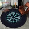 Viking Valknut Yggdrasil Round Rug  Nordic Tree Of Life Carpet  Mythic NonSlip Floor Mat 18