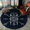 Viking Valknut Yggdrasil Round Rug  Nordic Tree Of Life Carpet  Mythic NonSlip Floor Mat 24