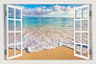 3D Blue Beach Window View Wall Sticker  Tropical Sea Landscape Decal  SelfAdhesive Nature Wallpaper 9