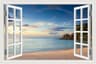 3D Blue Beach Window View Wall Sticker  Tropical Sea Landscape Decal  SelfAdhesive Nature Wallpaper 10