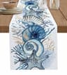 Summer Ocean Coral Table Runner  Coastal Conch Linen Dresser Scarf  Professional Sea Life Dining De 6