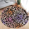 Brown Leopard Round Carpet  Premium Animal Fur Pattern Rug  Executive Living Room  Bedroom Sanctuar 9