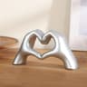 Artisan Heart Gesture Sculpture  Gold Love Hand Statue  Executive Home  Studio Sanctuary Decor 9