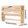 Zen Timber Nexus  Bamboo 2Compartment Film  Foil Cutter  WallMounted Paper Towel Organizer 7
