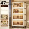 Foldable Modular Storage Vault  Transparent DualDoor Cabinet  Stackable Organizer For Apparel  Medi 5