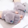 Womens Convertible Plush Winter FlipTop Fingerless Gloves 6