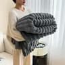 Light Luxury Solid Color Rabbit Velvet Blanket Winter Thickened Warm Flannel 8