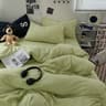 Solid Blue Washed Cotton Duvet Cover Soft Breathable Quilt Cover For Girls  Boys Bedrooms 11