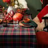 Christmas Green Plaid Ruffled Tablecloth Washable AntiStain Table Cover For Kitchen  Holiday Weddin 12