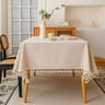 Blue Bohemian Floral Tassel Tablecloth DustProof Rectangle Fabric Cover For Kitchen  Holiday Party 10
