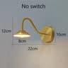 Modern Golden Curved LED Wall Lamp Nordic Wall Sconce With Plug  Switch For Bedroom Bedside 6