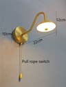 Modern Golden Curved LED Wall Lamp Nordic Wall Sconce With Plug  Switch For Bedroom Bedside 8