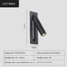 Modern Embedded LED Wall Lamp With USB Charging Recessed Bedside  Study Reading Light In Black  Cop 6