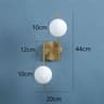Modern Double Glass Ball LED Wall Lamp In Golden Finish 7