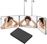 Folding 3Way Rechargeable LED Haircut Mirror With BuiltIn Shelf  Telescoping Door Hooks 8