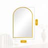 JHK 26x38 Arched Matte Metal Framed Wall Mirror With Tempered Glass 7