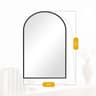 JHK 26x38 Arched Matte Metal Framed Wall Mirror With Tempered Glass 8