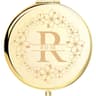 Personalized Floral Wreath Initial Portable Compact Mirror With Custom Name Engraving 6