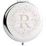 Personalized Floral Wreath Initial Portable Compact Mirror With Custom Name Engraving 8