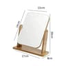1Pc Clear Wooden Desktop Vanity Mirror With Angle Adjustable Stand 6