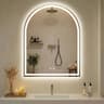 Arched LED Backlit Vanity Wall Mirror With 3Color Touch Memory  Tempered Glass 7