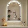 Arched LED Backlit Vanity Wall Mirror With 3Color Touch Memory  Tempered Glass 9