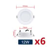 6Piece Recessed Round LED Downlight Set AC110V220VDC12V24V Ceiling Spotlight Pack 8