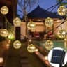Outdoor Solar Moroccan Globe String Lights 503020 LED Waterproof Filigree Ball Lights With 8 Lighti 6