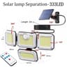 MultiHead Outdoor Solar Motion Sensor Security Wall Lamp IP65 Waterproof 13