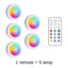 RGB LED Wireless UnderCabinet Puck Lights RemoteControlled Dimmable Battery Lights For Kitchen  Clo 10