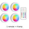RGB LED Wireless UnderCabinet Puck Lights RemoteControlled Dimmable Battery Lights For Kitchen  Clo 9