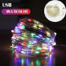 USB Powered Waterproof Copper Wire LED Fairy String Lights 5M10M For Curtain  Party Decor 7