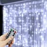 MultiSize USB Remote Control LED Curtain Fairy Lights 3M4M6M For Window  Party Decor 7