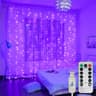 USB Remote Control Window LED Curtain String Lights With 8 Modes For Bedroom  Party Decor 10
