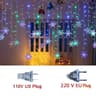 Snowflake LED Icicle Curtain String Lights With 8 Flashing Modes For Window  Holiday Decor 8