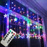 Pentagram Star LED Curtain Fairy Lights With Remote Control For Wedding  Holiday Decor 6