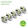 12mm Plastic Label Tape Cartridges Compatible For Dymo LetraTag LT100H 200B QX50 8