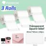 Phomemo 3Roll Thermal Clear Label Paper 40x30mm For M110 M221 M220 M120  M200 Label Printers 11