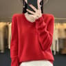 Womens 100 Pure Wool Cashmere VNeck Sweater Casual Knit Pullover Top 15